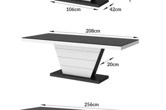 VEGA 160 table (high gloss / super matt)